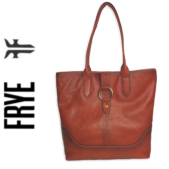 NWT FRYE genuine leather ring tote cognac - Picture 3 of 7